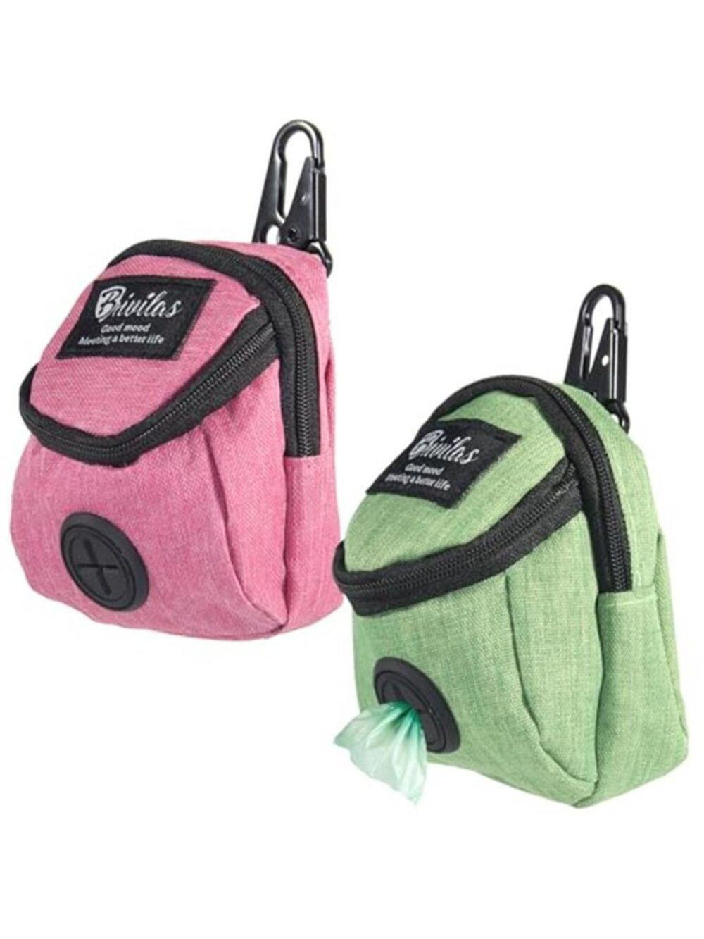 2 Pcs Dog Treat Pouch Pet Dog Poop Holder Dispenser Outdoor Carrier Waste Bag